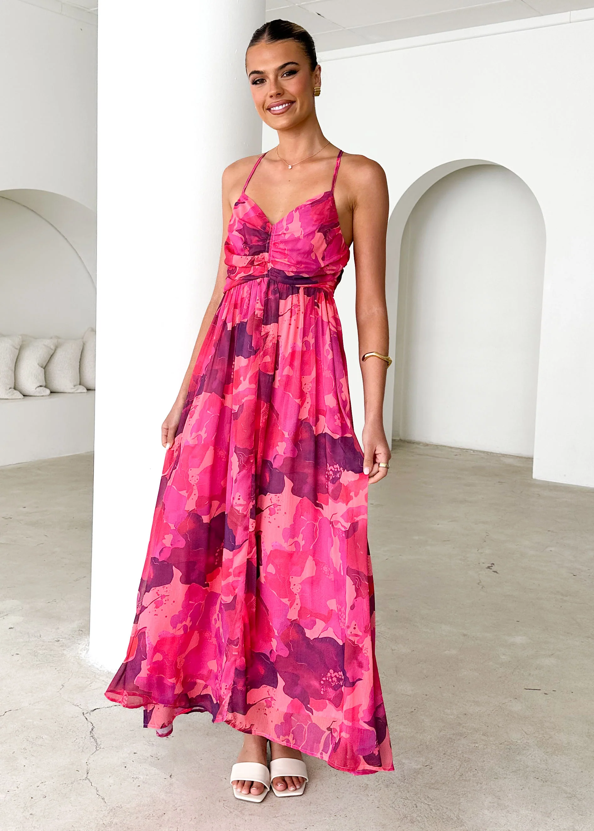 Tahitian Midi Dress - Magenta Rush - Honorern