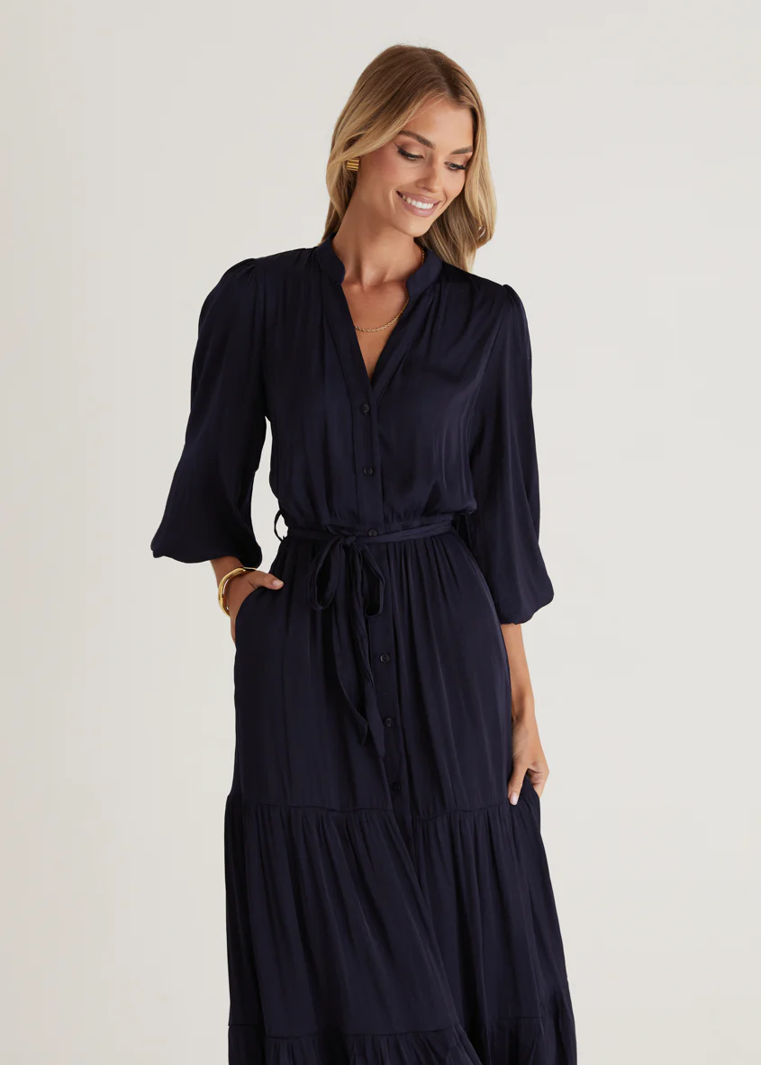 Maya Midi Dress - Navy - Honorern