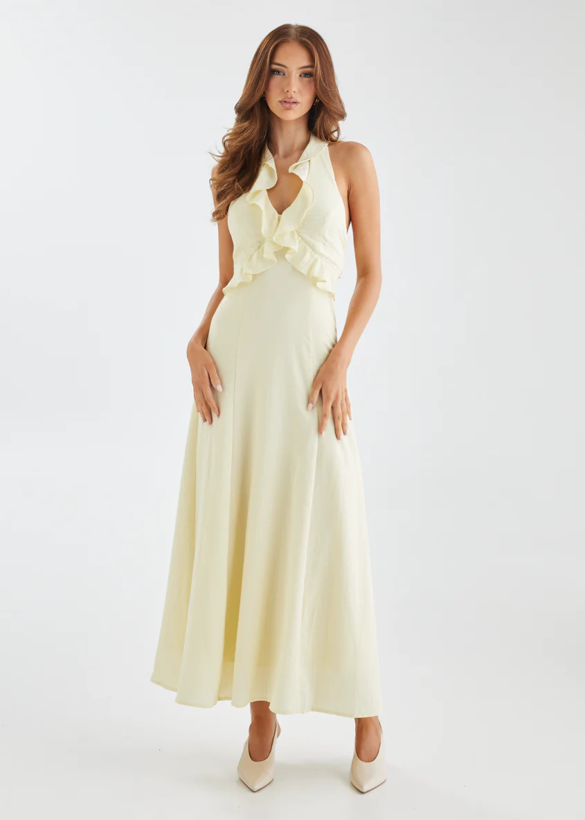Montana Midi Dress - Lemon - Honorern