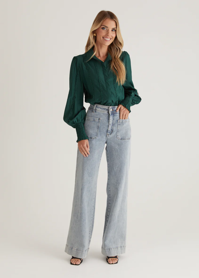 Roxanne Shirt - Emerald - Honorern