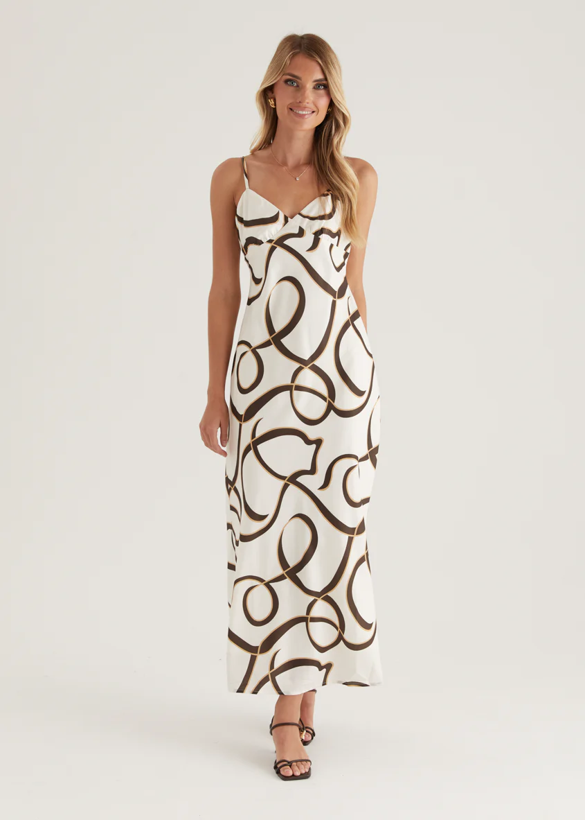 Carla Maxi Dress - Brown Swirl - Honorern