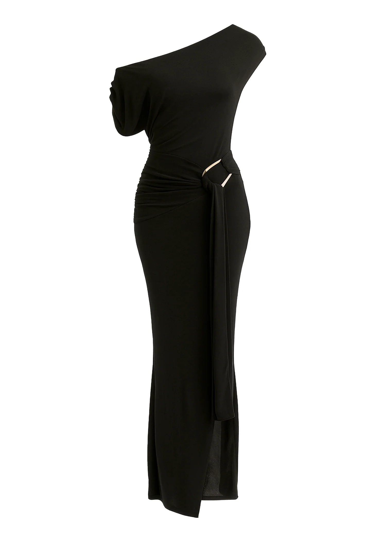 Chantelle Drop Shoulder Maxi Dress - Black - Honorern