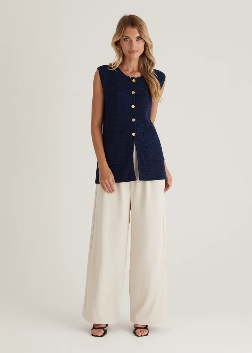Tiffany Knit Vest - Navy - Honorern