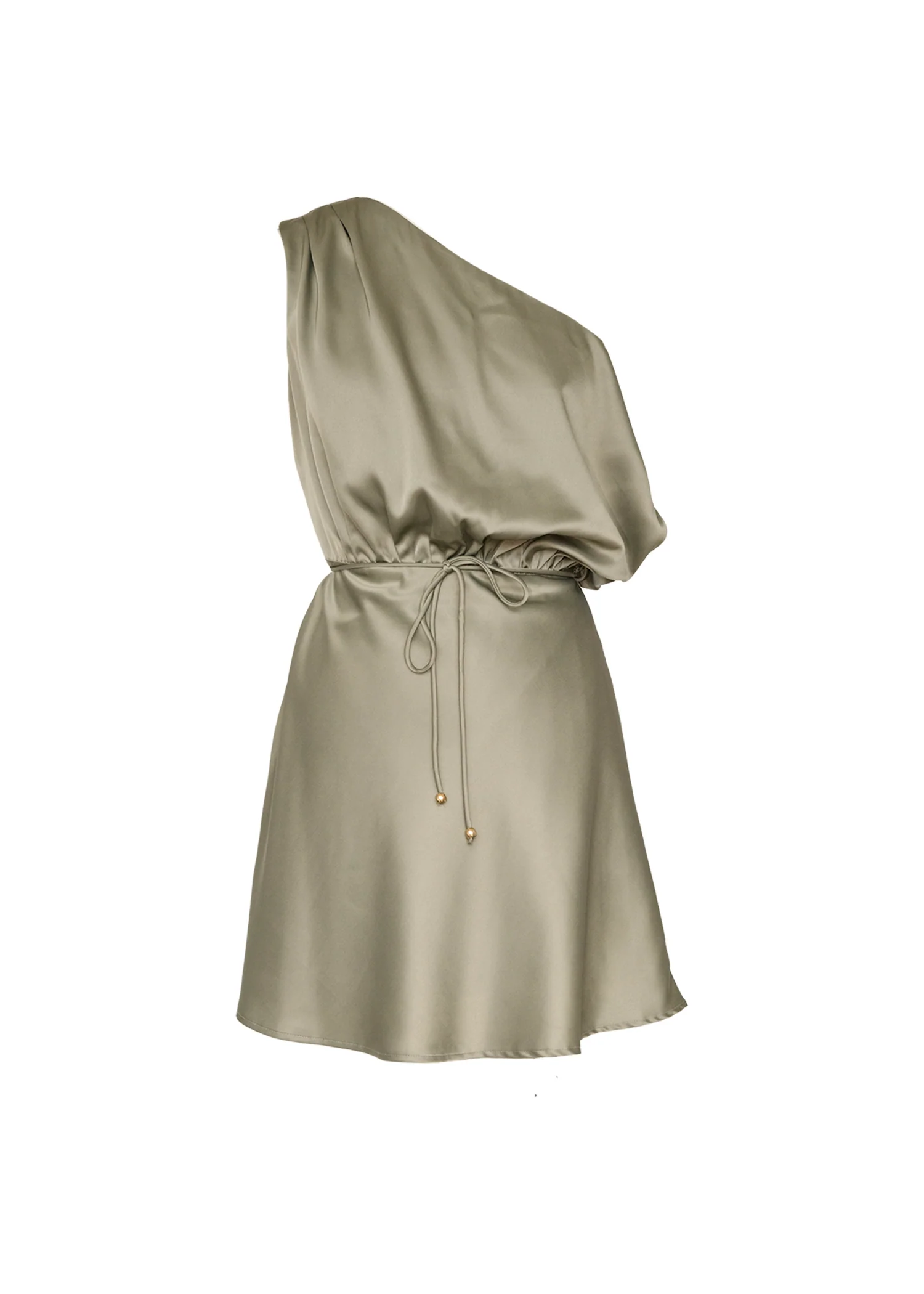 Zeke One Shoulder Dress - Khaki - Honorern