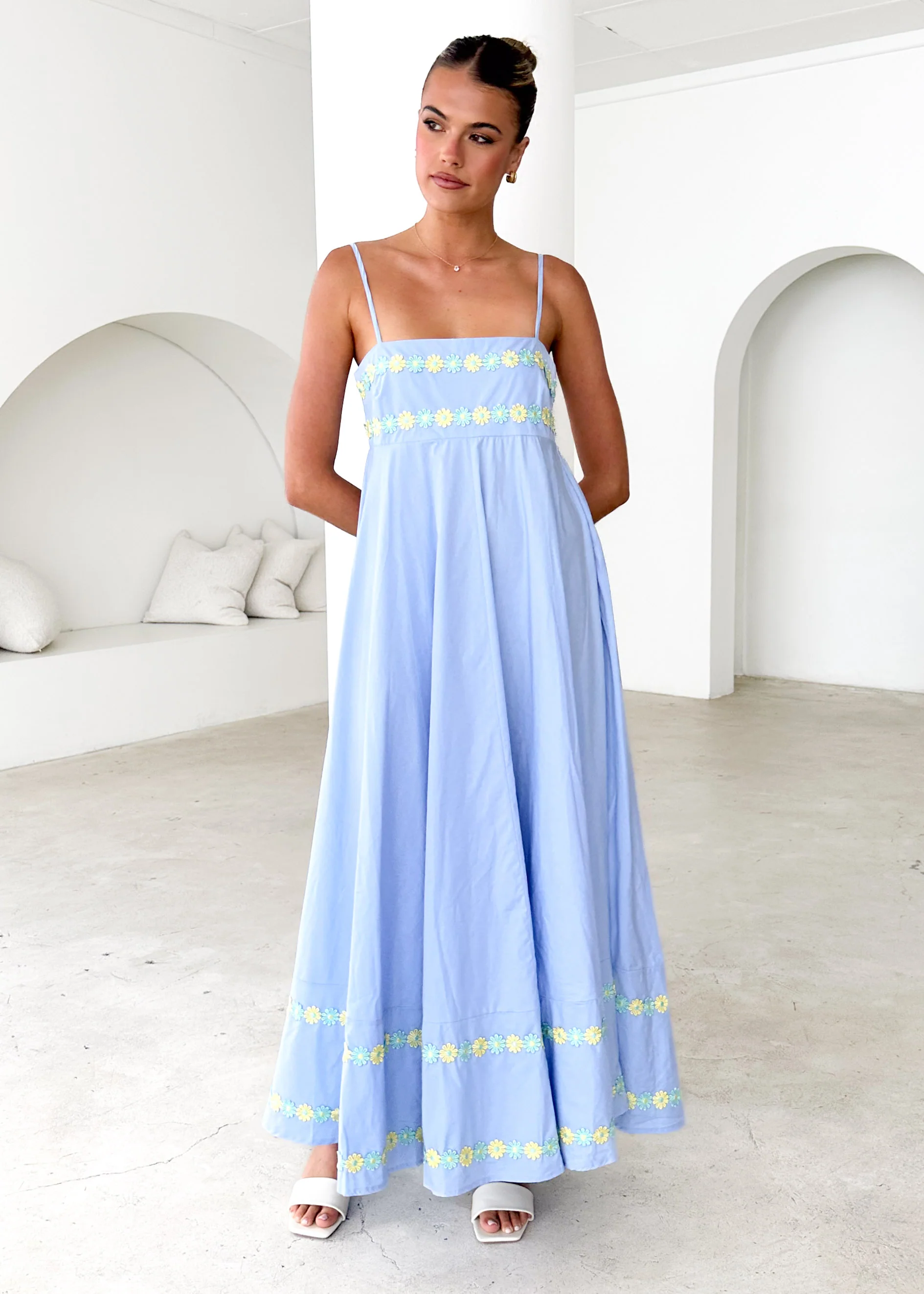 Hestia Maxi Dress - Powder Blue - Honorern