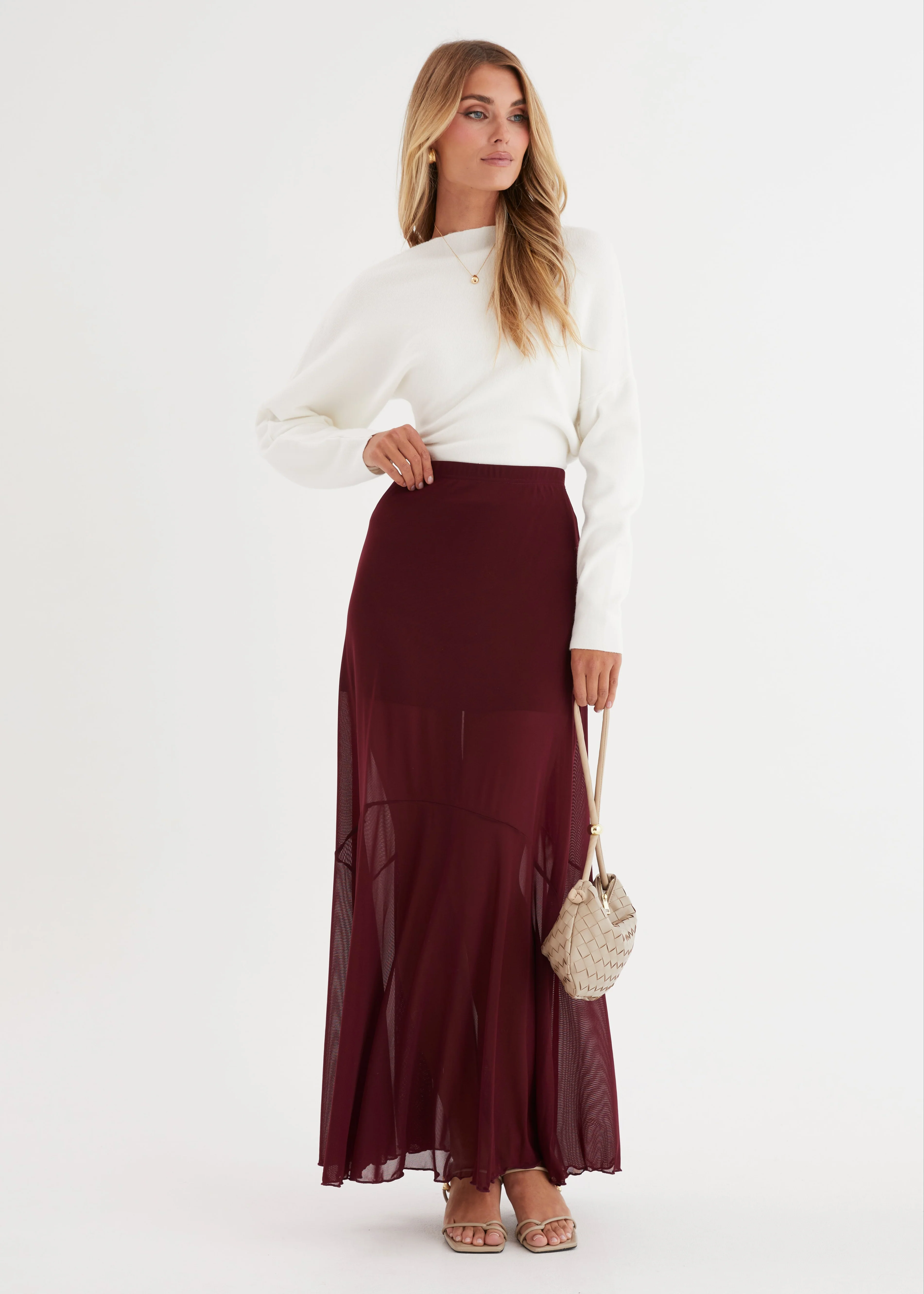 Alani Maxi Skirt - Wine - Honorern