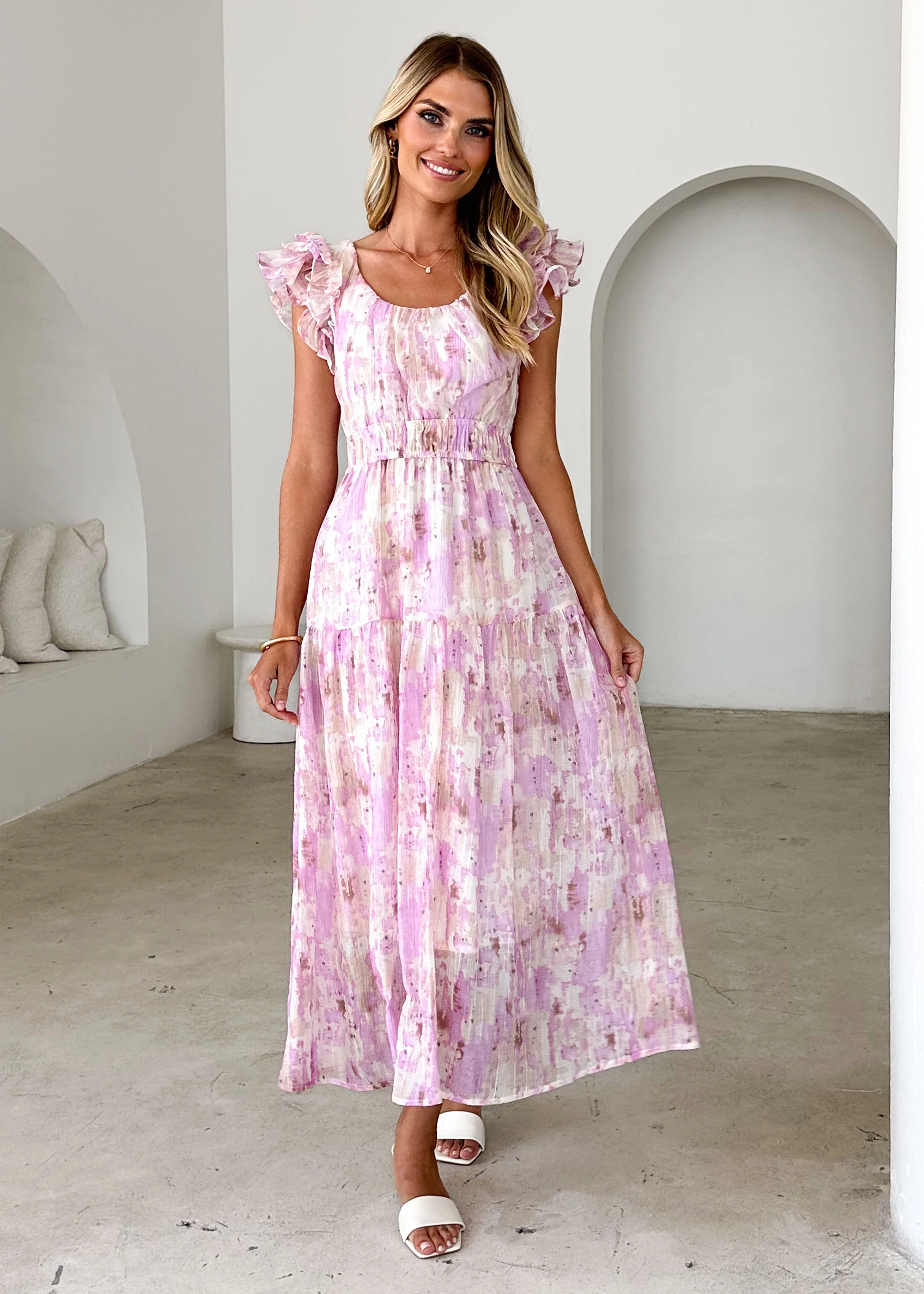 Valentina Maxi Dress - Pink Splash - Honorern