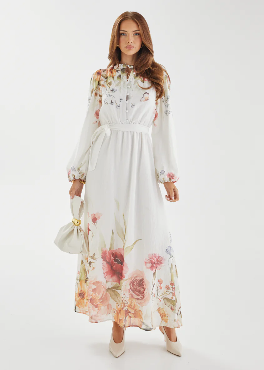 Tracie Maxi Dress - White Garden - Honorern