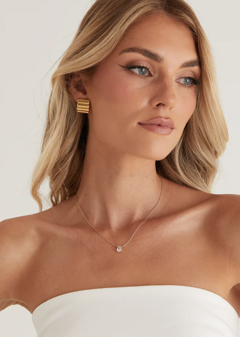 Krystal Necklace - Gold - Honorern