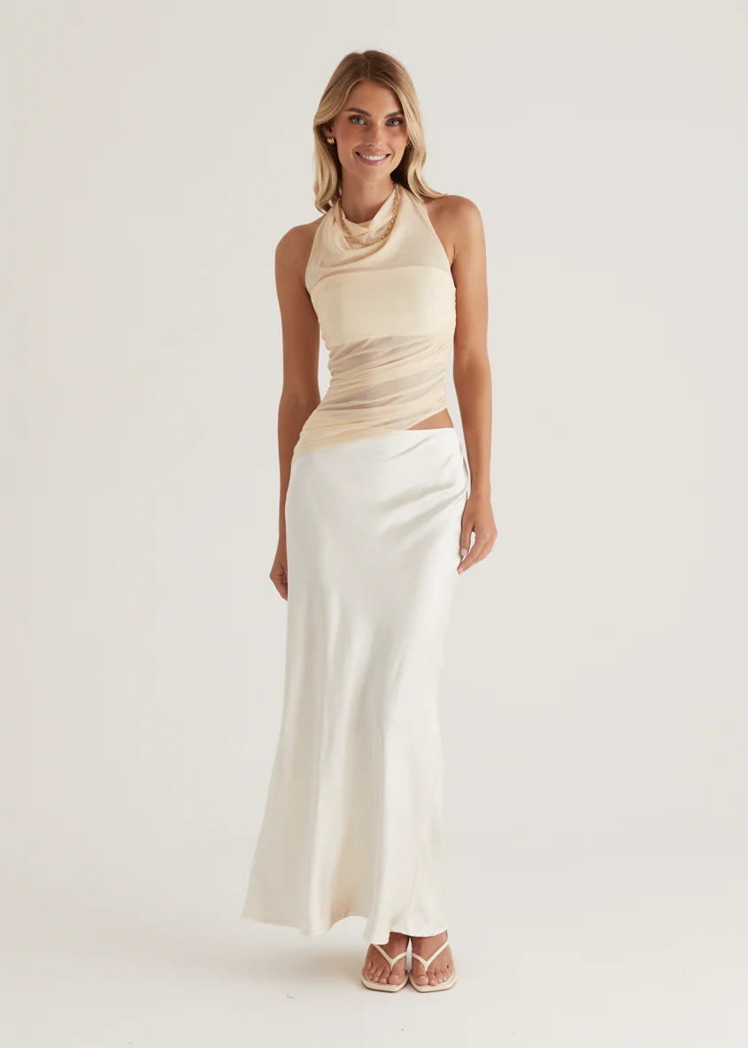 Renata Halter Maxi Dress - Butter - Honorern