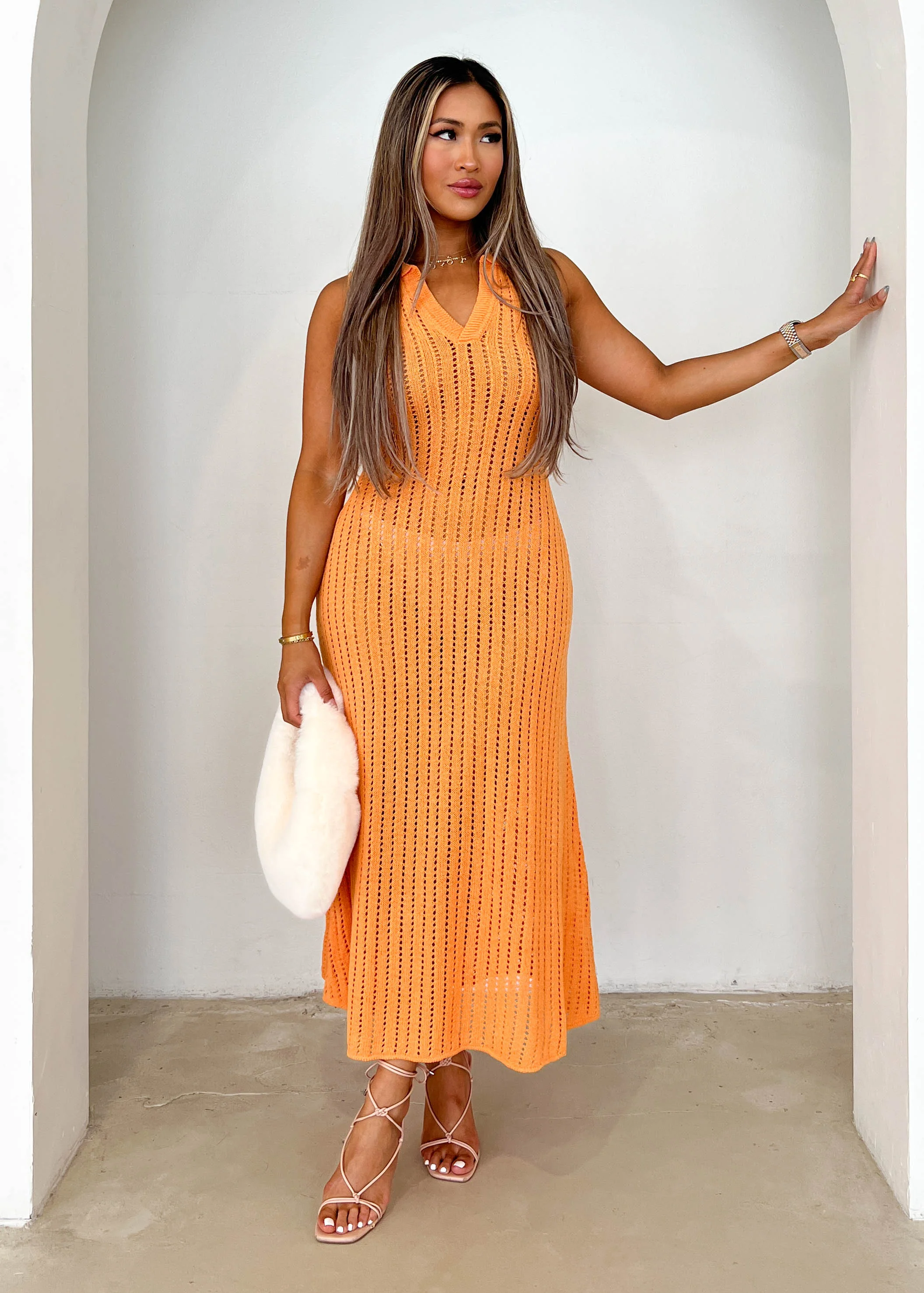 Audrey Knit Midi Dress - Mango - Honorern