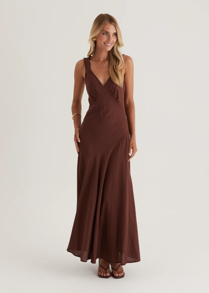 Orabelle Maxi Dress - Chocolate - Honorern