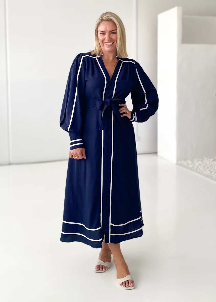 Melody Maxi Dress - Navy - Honorern