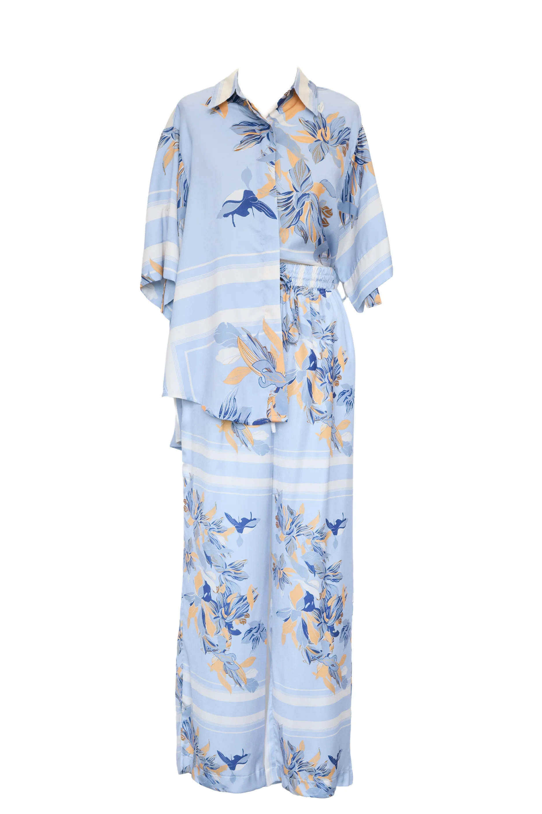Kaycie Shirt - Powder Blue Floral - Honorern