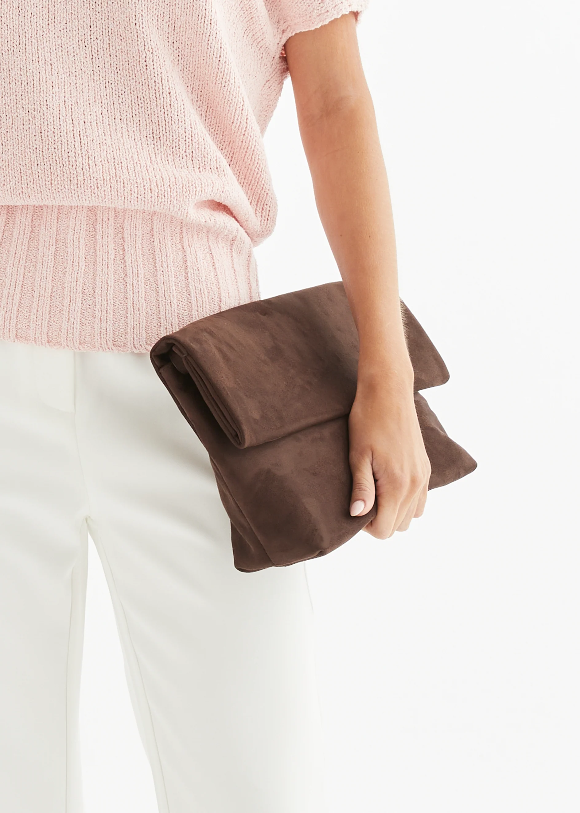 Rylee Clutch Bag - Dark Cacao Suede - Honorern