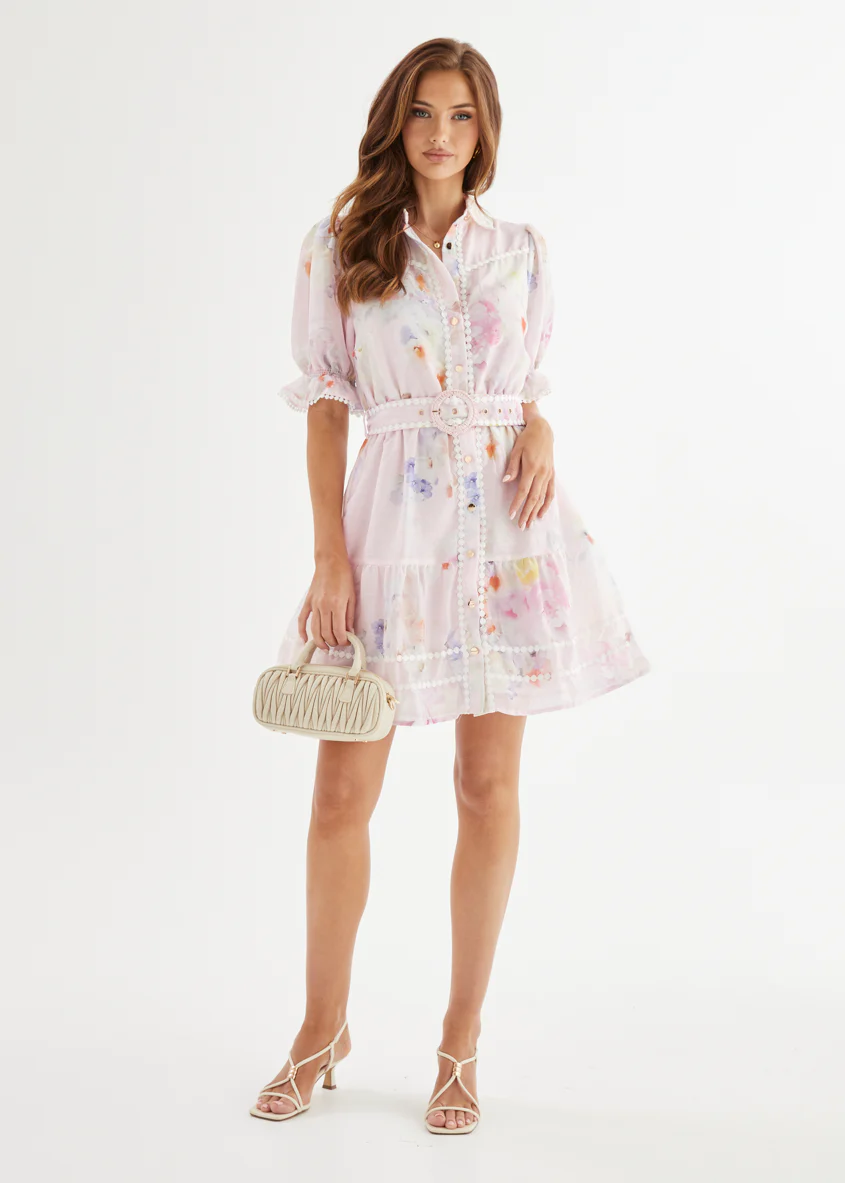 Celetia Dress - Pink Floral - Honorern