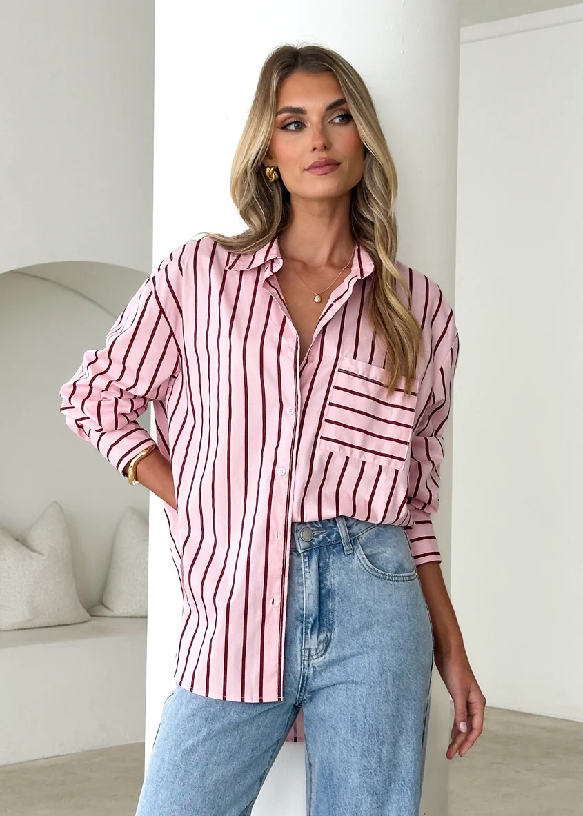 Poppy Shirt - Pink Stripe - Honorern