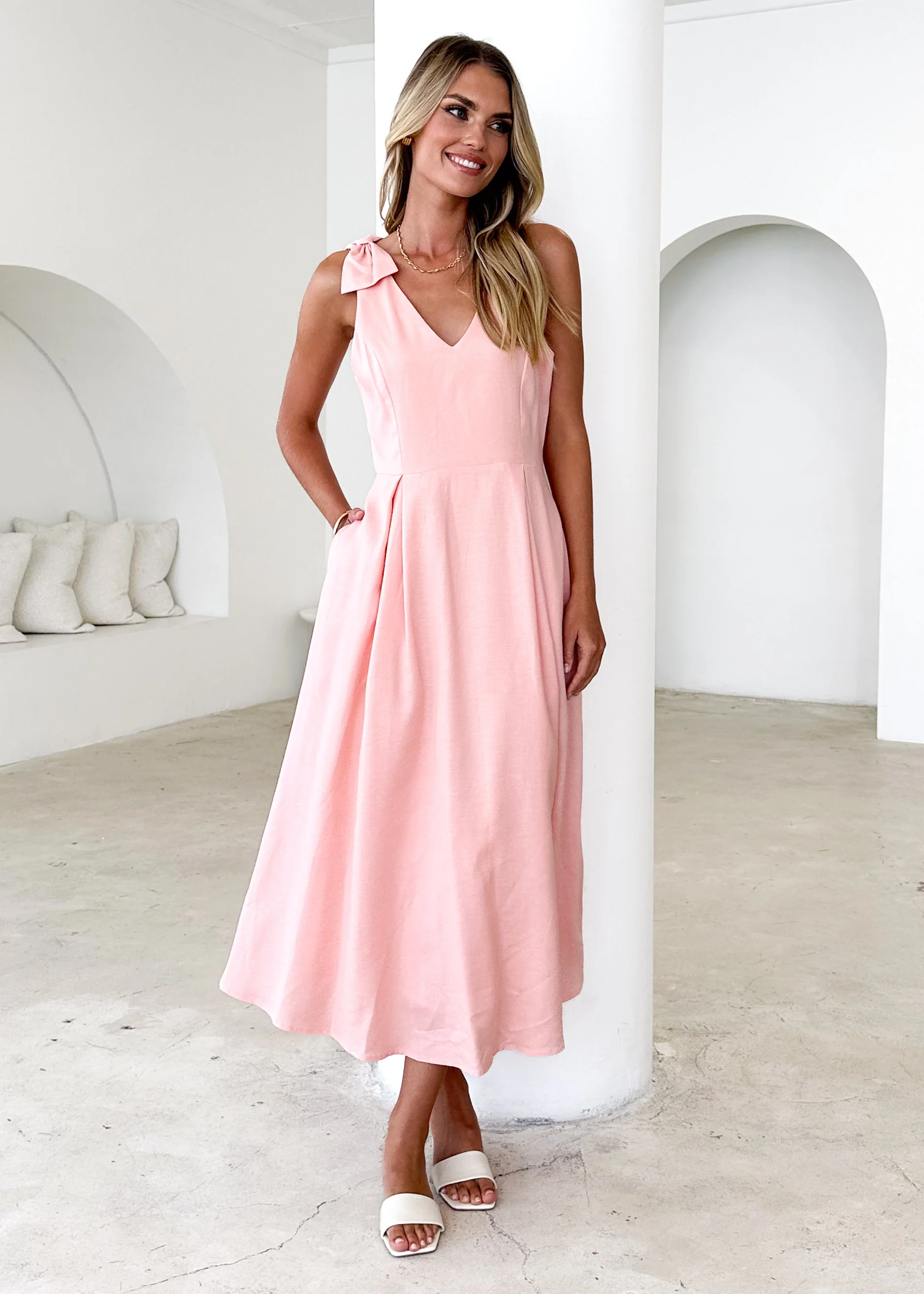 Pacifica Midi Dress - Blush - Honorern