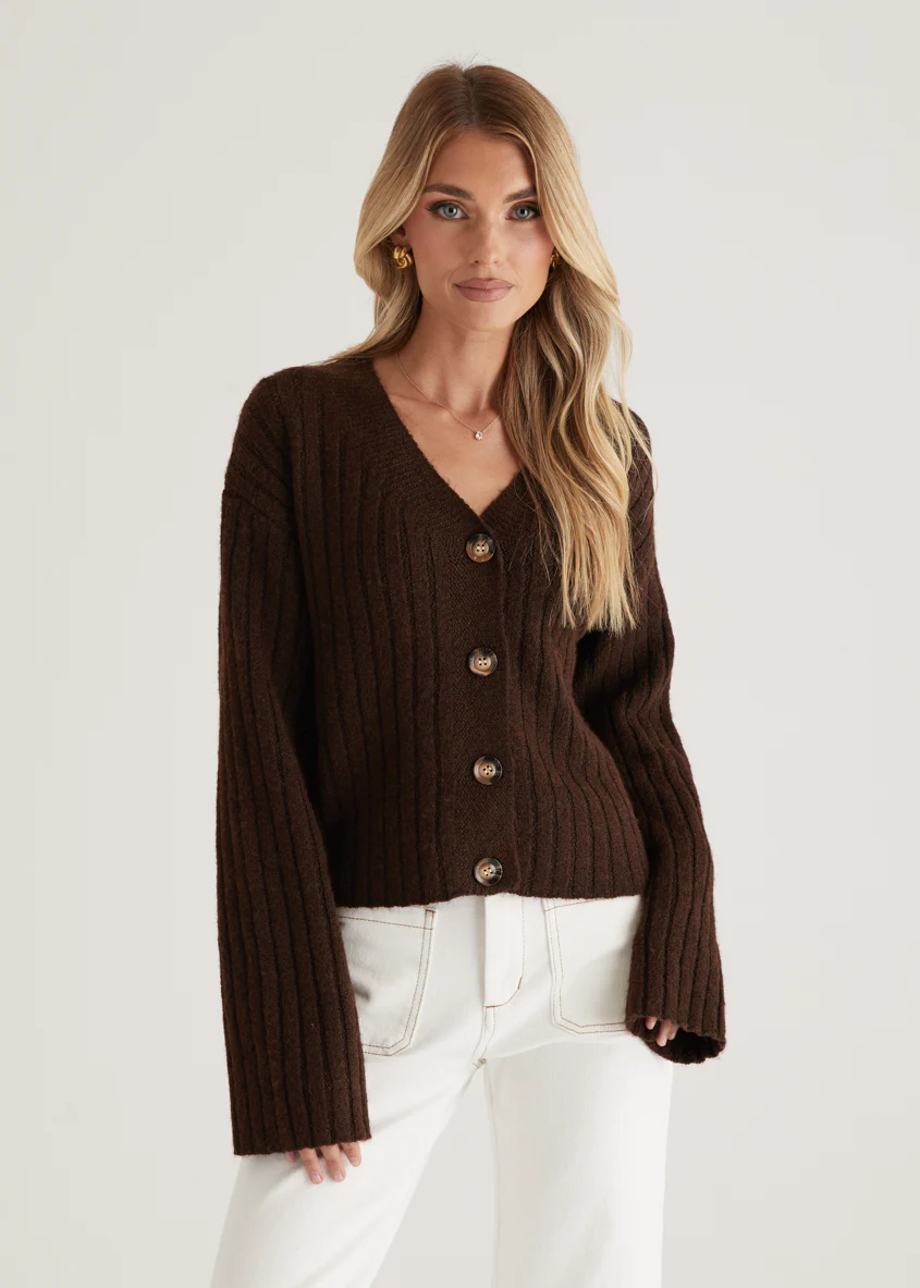Hustle Cardigan - Chocolate - Honorern