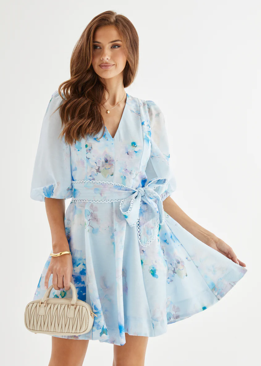 Jolene Dress - Blue Floral - Honorern