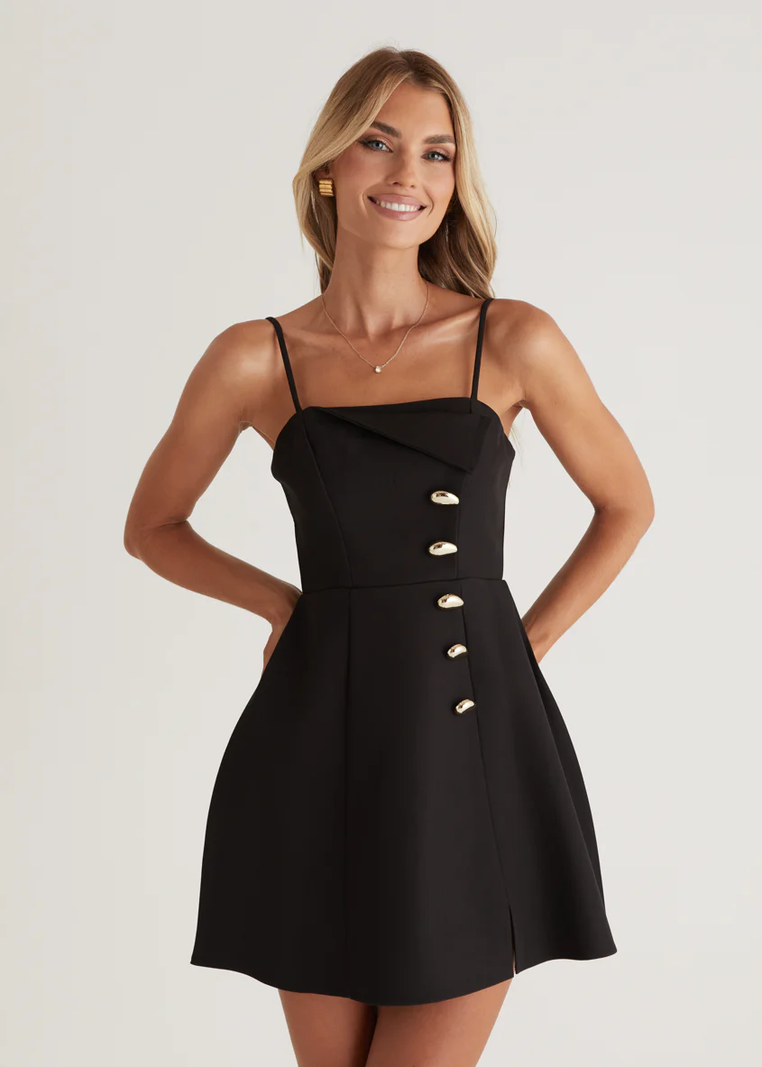 Nathalia Dress - Black - Honorern