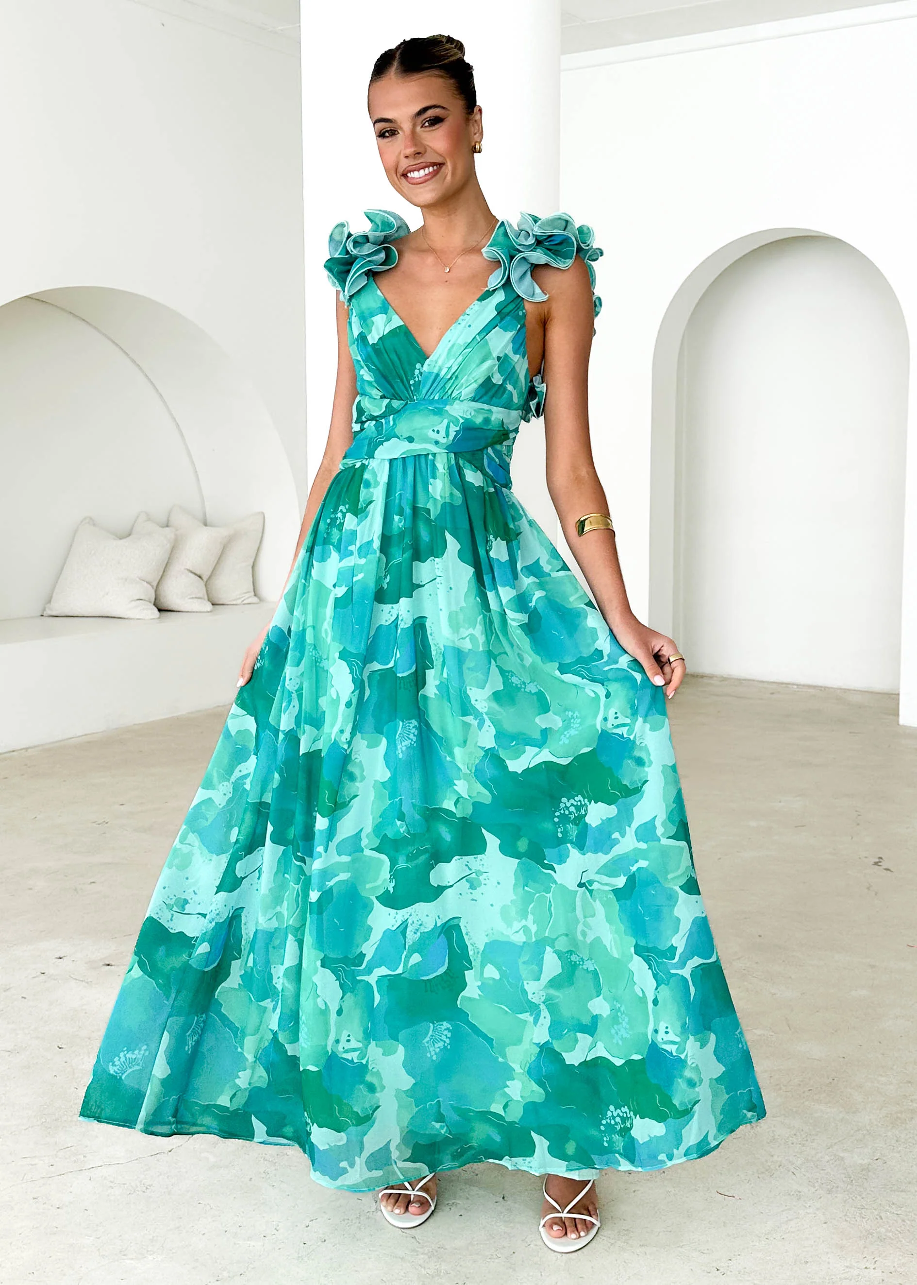 Odessa Maxi Dress - Green Rush - Honorern
