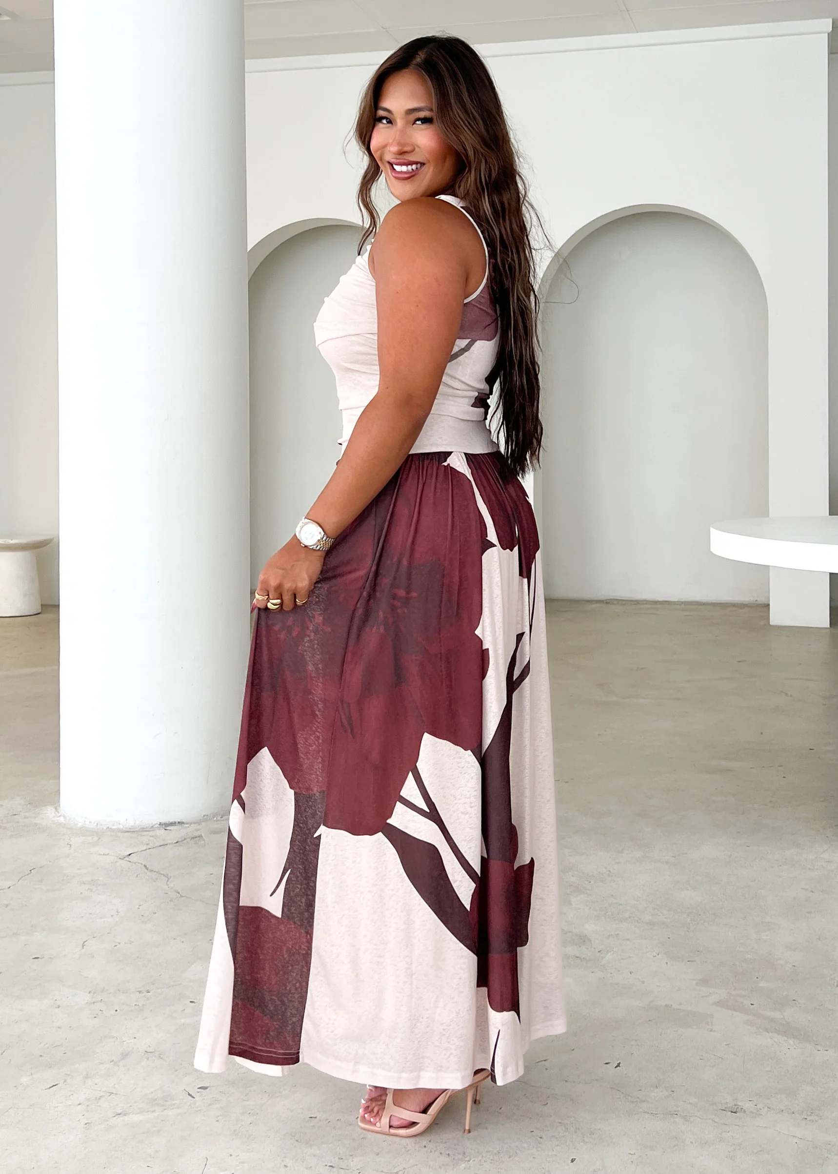 Faye Maxi Dress - Choc Flowers - Honorern