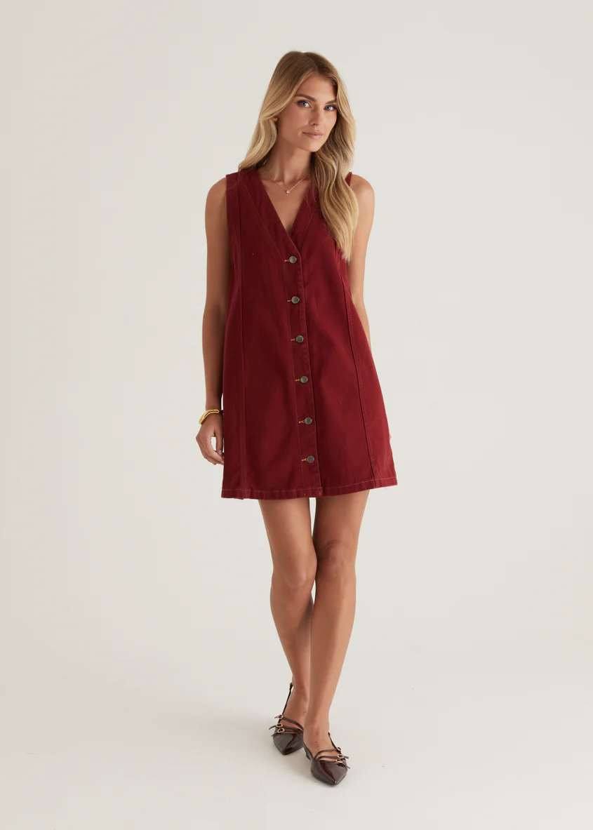 Halluna Dress - Wine - Honorern