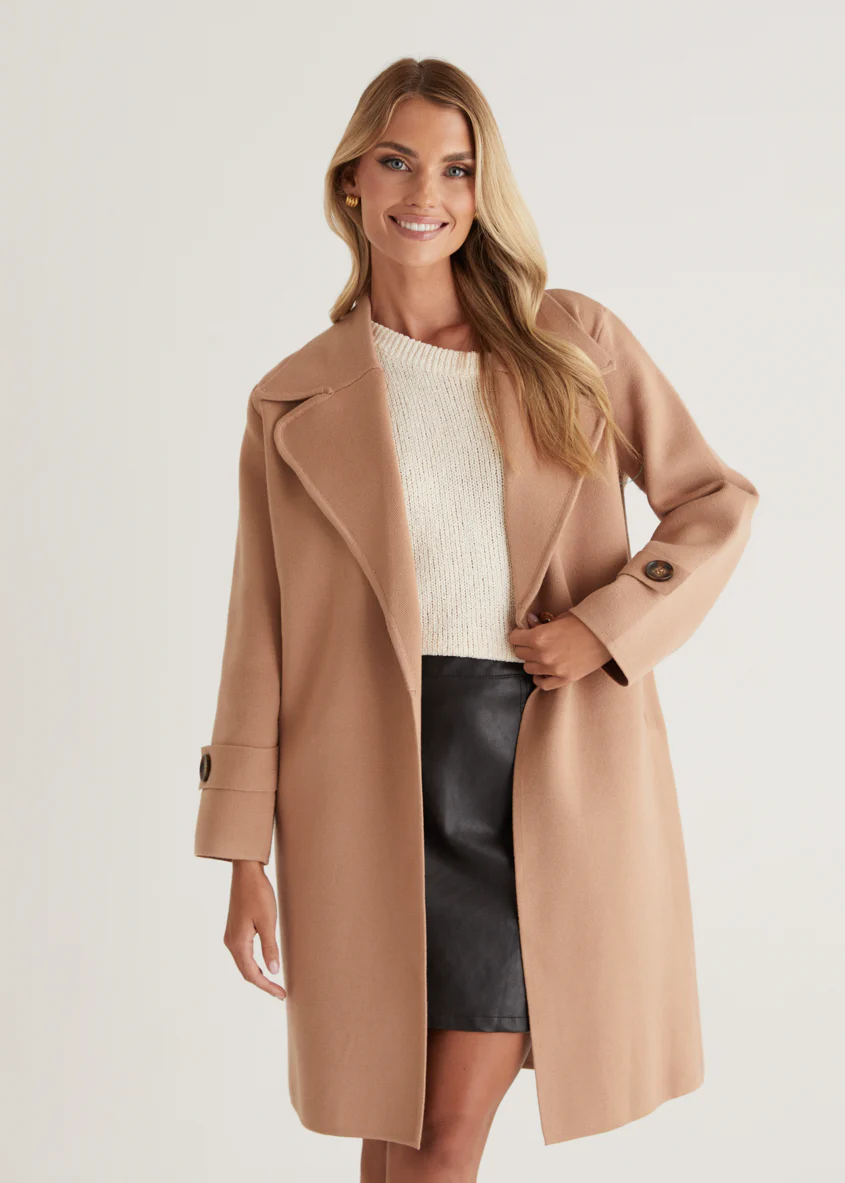 Chayso Knit Coat - Camel - Honorern