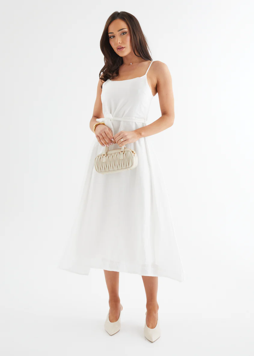 Andrea Midi Dress - Off White - Honorern