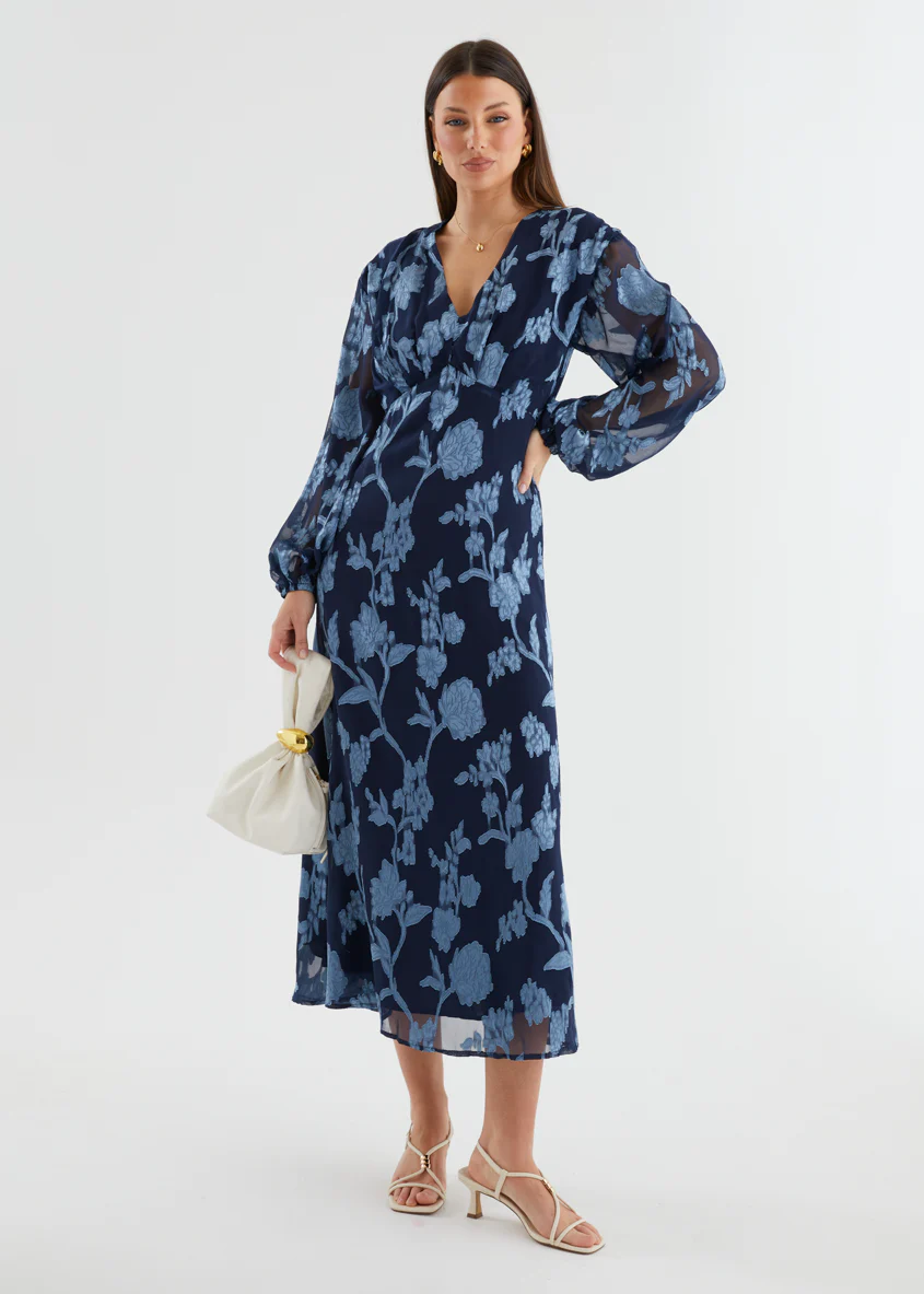 Primavera Maxi Dress - Blue Floral - Honorern