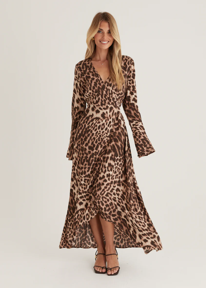 Moda Maxi Dress - Leopard - Honorern