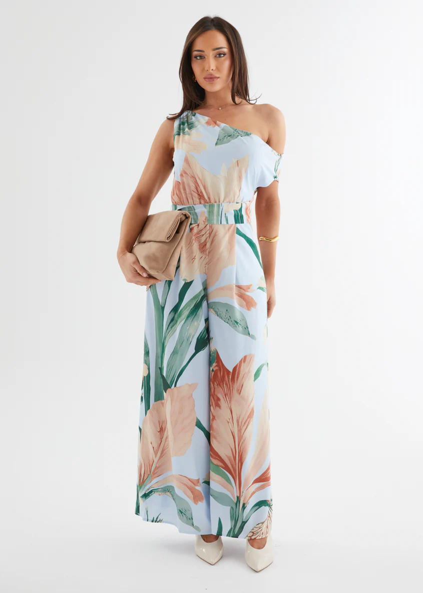 Ara Drop Shoulder Pantsuit - Blue Oasis - Honorern