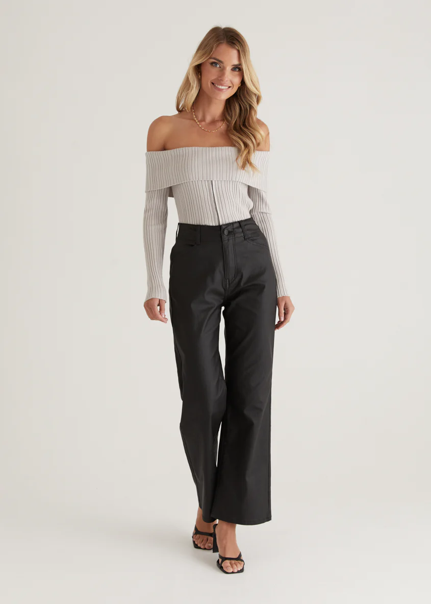 Nika Coated Pants - Black - Honorern