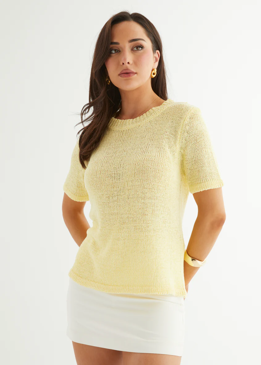 Halle Knit Top - Yellow - Honorern