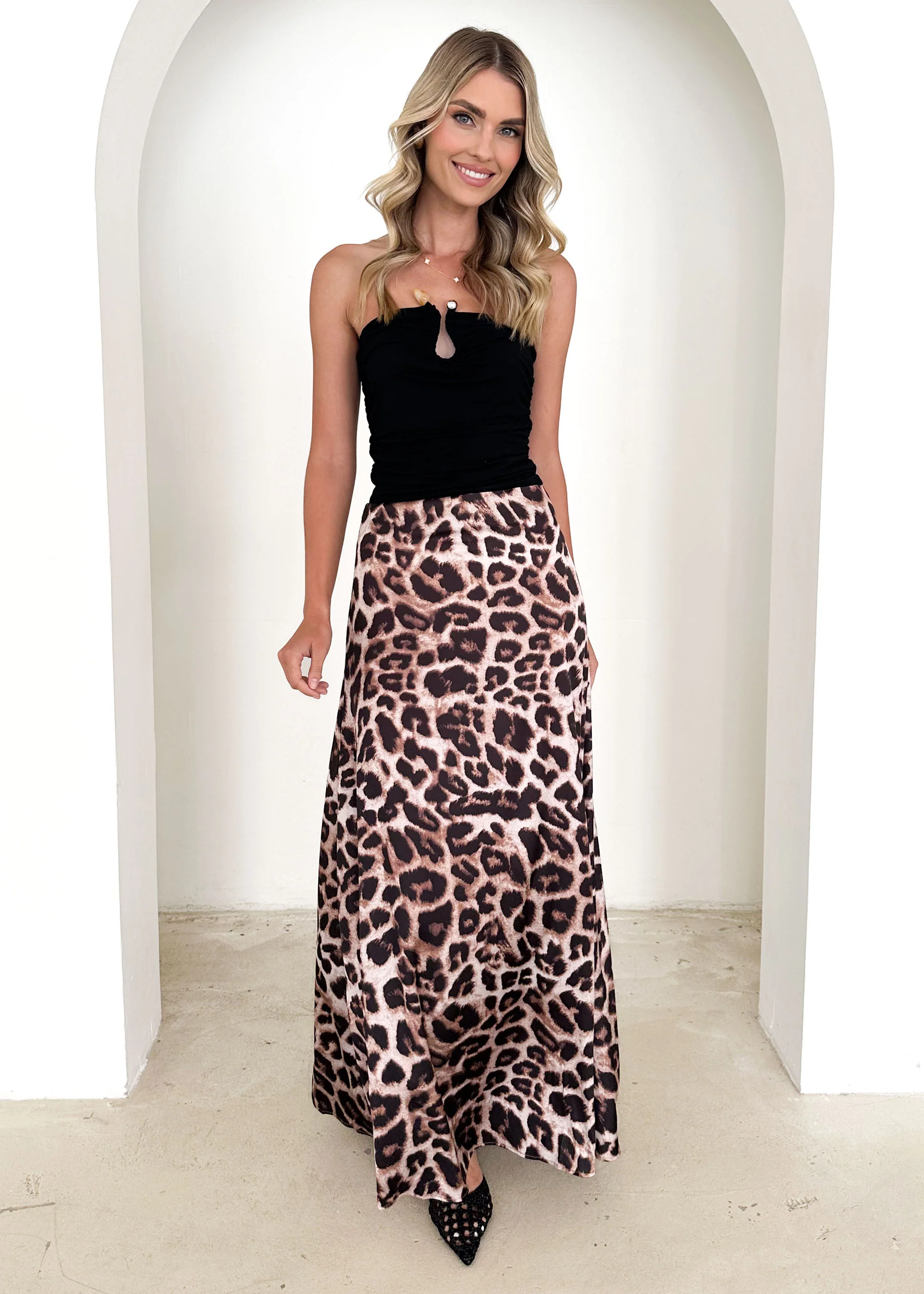 Martina Maxi Skirt - Leopard - Honorern