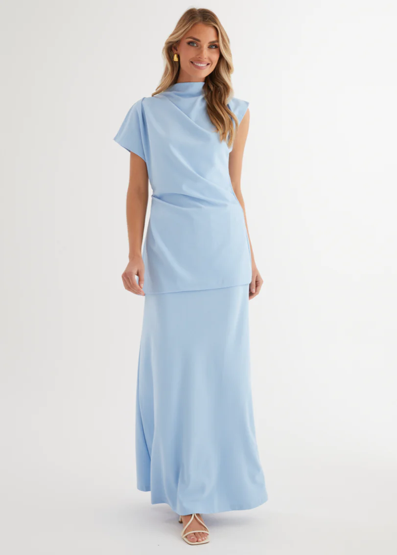 Solace Maxi Skirt - Blue - Honorern