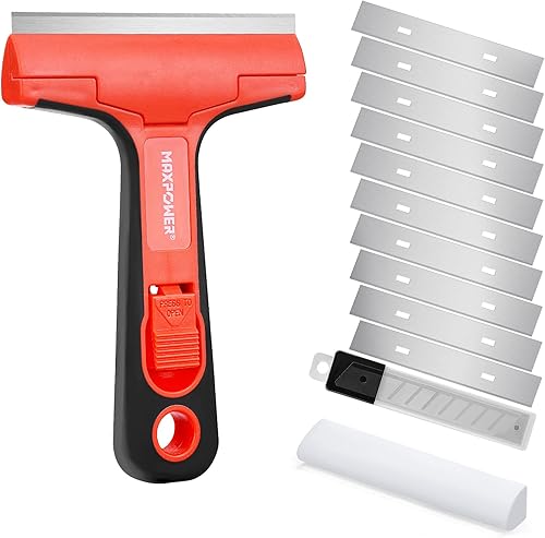 MAXPOWER Raschietto Vetro con 10 lame Raschietto Piano Induzione 10cm Raschietto per piastrelle - Honorern