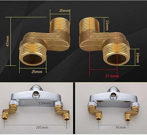 Eccentrico Rubinetto Doccia,Raccordo A Gomito Ottone,Raccordo Eccentrico 1/2 3/4,Accessori Per Miscelatore Bagno,Oro A - Honorern