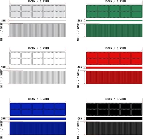 Set di distanziatori per vetri in plastica, 60 pezzi, piastre in plastica, 6 altezze da 1 a 6 mm, distanziatori per finestre, per la posa di piastrelle, livellamento di pavimenti - Honorern