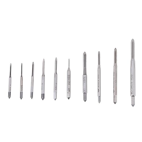10 PCS Mini Machine Hand Tap Set, M1 - M3.5 Vite a filetto dritto con filettatura Kit di utensili per maschiatura a mano - Honorern