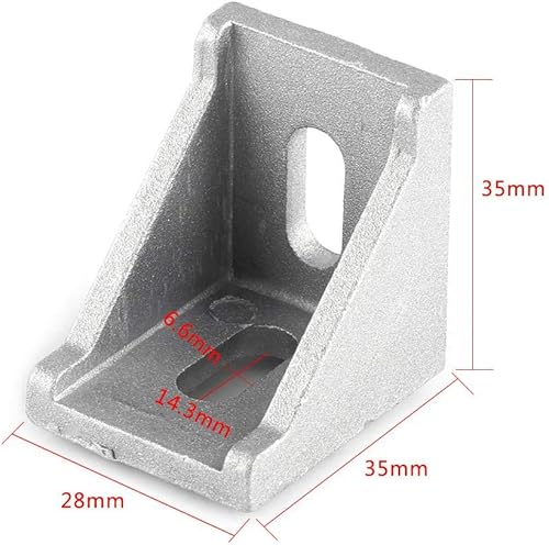 3030 angolo staffe, profilo alluminio 30x30, 10 pezzi staffa angolare giunto ad angolo retto a forma di L staffa in lega di alluminio, 35 * 35 * 28 mm - Honorern