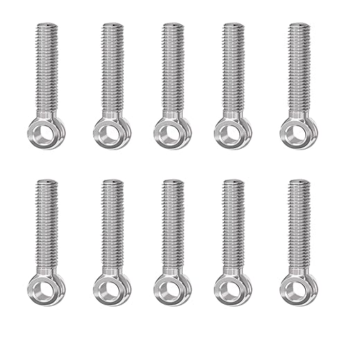 10 Pezzi Bullone Girevole M6 X 20 mm, Bullone ad Anello, Golfare, Viti ad Occhio in 304 Acciaio Inox - Honorern