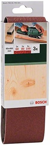 BOSCH 3 Nastri Abrasivi G100 Per Levigatrice Nastro No Fori 60x400mm - Honorern