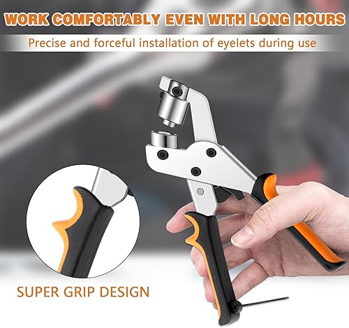 Set di pinze per occhielli, pressa magnetica in acciaio al carbonio, con 200 occhielli (diametro 10 mm), kit di punzonatura per tessuti, teloni e tende da sole in pelle - Honorern