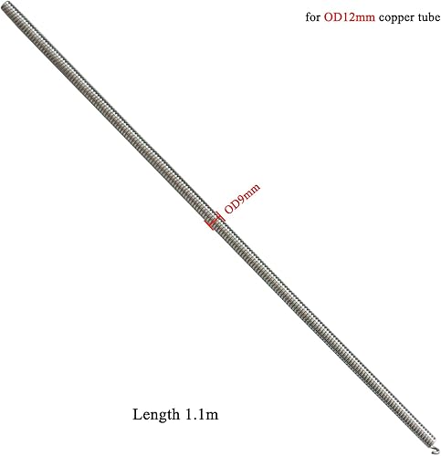 Molla Curvatubi per piegare i tubi di rame Interna PVC Multistrato Molla Piegatubi per piegatrice Tubi Idraulici Elettrici Condizionatori Manuale Tubi Acciaio Alluminio (9mm) - Honorern