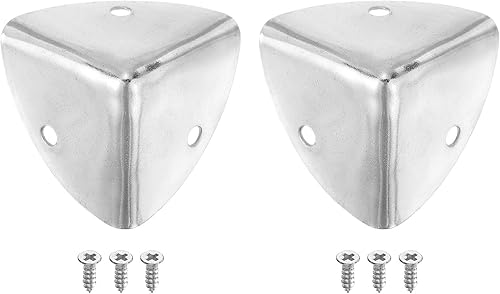4pz Protezioni Angolari Decorativa, 40mm Protezione per Bordi in Metallo, Paraspigoli Protezione Angoli Mobili con Viti, Argento - Honorern