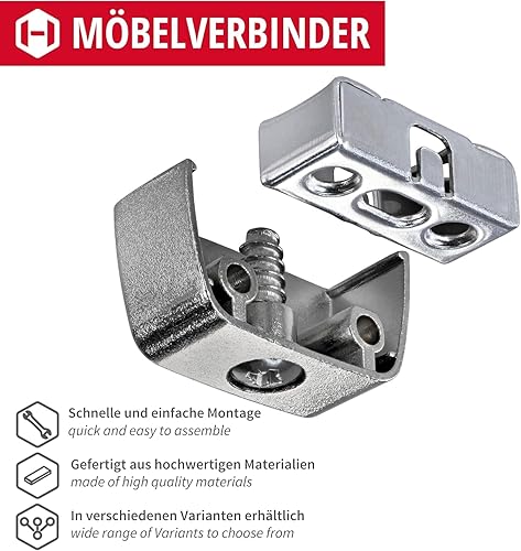 GedoTec Connettore del cablaggio Giunzione per corpo mobile Mobili Armadio Connettore RV ACCIAIO Set Completo fatto germania - 12 pezzi - Honorern