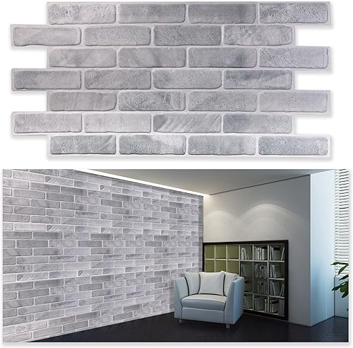 5 m²/10 pezzi Pannelli a muro 3D della migliore qualità rivestimento murale rivestimento in PVC decorazione murale adesivi murali elastico spessore 1mm Grigio - Honorern