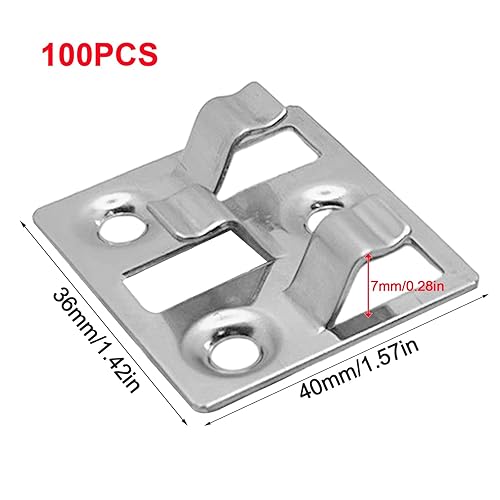 WPC - Clip per assi da terrazza, 100 pezzi, in acciaio inox, per terrazze e terrazze, distanziali nascosti con viti per assi in WPC BPC (argento, distanza 5 mm, altezza 9 mm) - Honorern